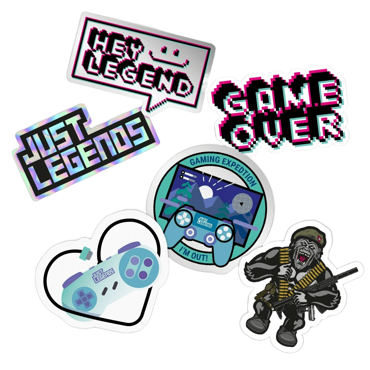 Just Legends Sticker - Set | Funktionaler, veganer Merchandise auf Pulverbasis ohne Zucker, mit wenig Kalorien, vielen Vitaminen und natürlichen Aromen.