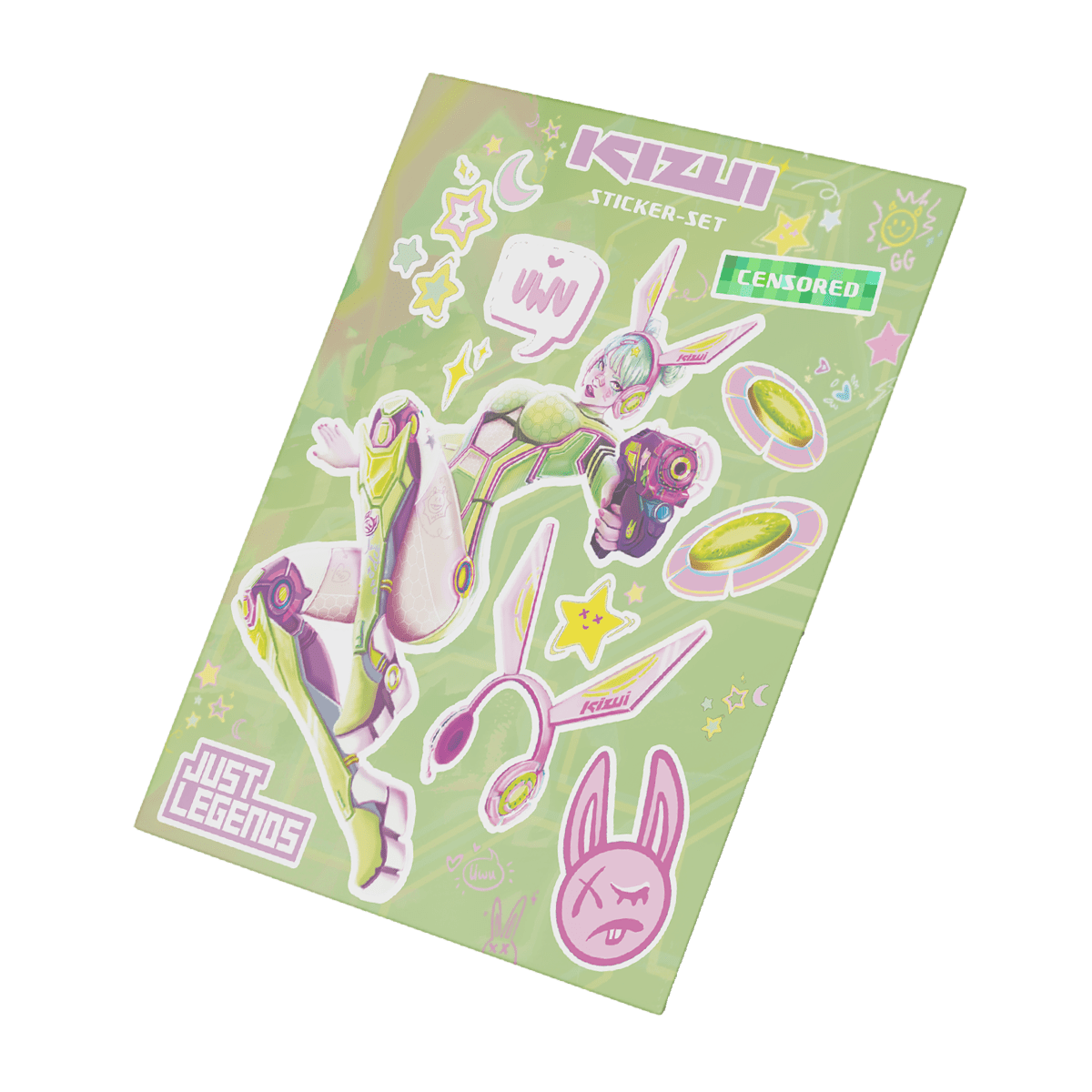 Just Legends Sticker - Set "Kizui" | Funktionaler, veganer Merchandise auf Pulverbasis ohne Zucker, mit wenig Kalorien, vielen Vitaminen und natürlichen Aromen.